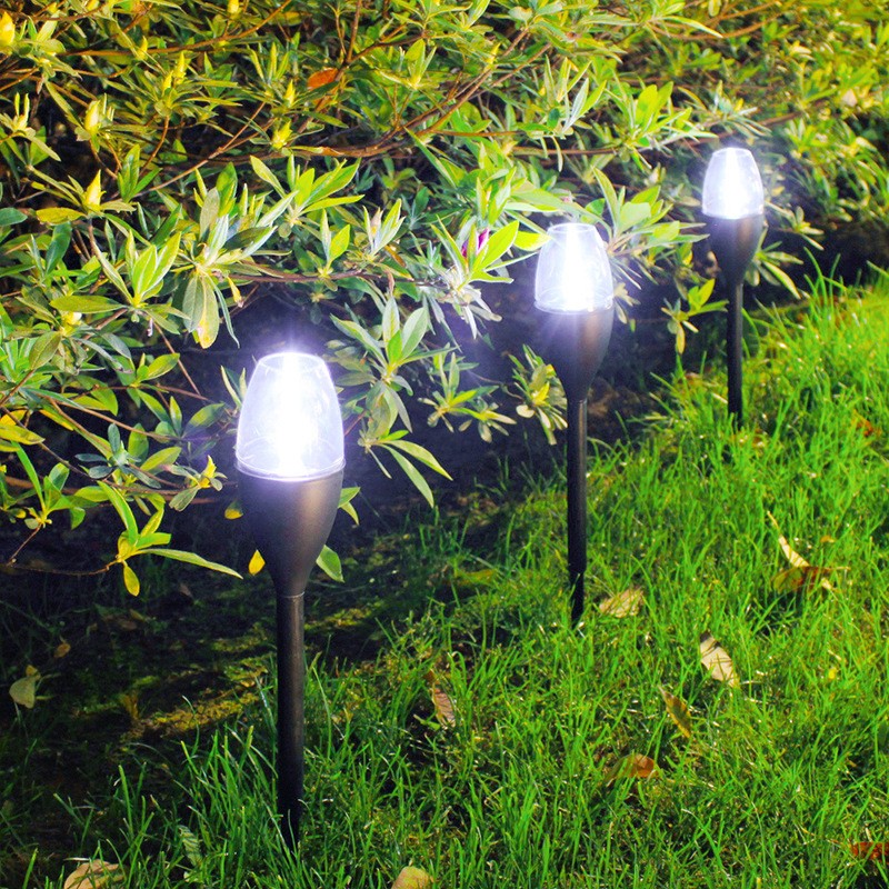 Lampa Solara Led Tip Pahar De Vin Pentru Gradina, Inaltime 37.5 Cm, Efect De Flacara, Material Pvc Si Abs, 2V, 200Mah, Alb Rece - vivimall.ro