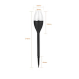 Lampa solara LED tip pahar de vin pentru gradina Vivimall, inaltime 37.5 cm, efect de flacara, material PVC si ABS, 2V, 200mAh, alb cald - vivimall.ro