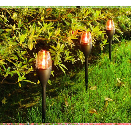 Lampa Solara Led Tip Pahar De Vin Pentru Gradina, Inaltime 37.5 Cm, Efect De Flacara, Material Pvc Si Abs, 2V, 200Mah, Multicolor - vivimall.ro