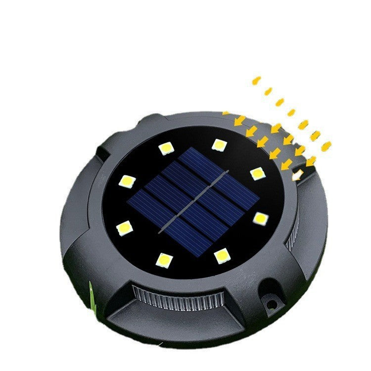 Lampa Solara Led Tip Spot Pentru Gradina, Cu 4 Leduri Laterale Multicolore Si 8 Leduri Principale Alb Rece, Ip65, Material Abs, Baterie 2V, 700 Mah, 11X13.5 Cm, Multicolor - vivimall.ro