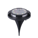 Lampa solara LED tip spot pentru gradina Vivimall, cu 4 leduri laterale multicolore si 8 leduri principale alb rece, IP65, material ABS, baterie 2V, 700 mah, 11x13.5 cm, multicolor - vivimall.ro