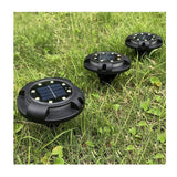 Lampa solara LED tip spot pentru gradina Vivimall, cu 4 leduri laterale multicolore si 8 leduri principale alb cald, IP65, material ABS, baterie 2V, 700 mah, 11x13.5 cm, multicolor - vivimall.ro