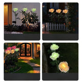Lampa Solara Led Tip Trandafir Cu O Floare Pentru Gradina, Inaltime 75 Cm - vivimall.ro