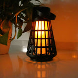 Lampa Solara pentru Gradina, Vivimall, Reincarcabila de la Soare, Model Felinar, Portabila cu Picior, Lumina Calda, 12 cm, Negru - vivimall.ro