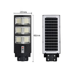 Lampa solara stradala Vivimall, cu telecomanda, senzor de miscare si lumina, suport prindere, 135 LED-uri, IP65, ABS, 8AH, 100W, temperatura culoare 6500K, 48.5x22x6.8 cm, autonomie 10-12 ore, negru - vivimall.ro