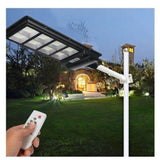 Lampa Solara Stradala, Cu Telecomanda, Senzor De Miscare Si Lumina, Suport Prindere, 180 Led-Uri, Ip65, Abs, 10Ah, 200W, Temperatura Culoare 6500K, 59.5X23.8X6.8 Cm, Autonomie 10-12 Ore, Negru - vivimall.ro