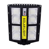 Lampa solara stradala Vivimall, cu telecomanda, senzor de miscare si lumina, suport prindere, 720 LED-uri, IP65, ABS, 15AH, 500W, temperatura culoare 6500K, 44.5x34.7x6.6 cm, autonomie 10-12 ore, negru - vivimall.ro