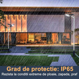 Lampa solara stradala Vivimall, IP65, senzor de lumina, 100 LED-uri SMD, 7200 lm, panou 12W, putere 80W, autonomie 12-16 ore, telecomanda, montare prin fixare, pentru strada sau gradina, finisaj lucios, material ABS, 38.6 x 13.3 x 6.5 cm, lumina alb rece - vivimall.ro