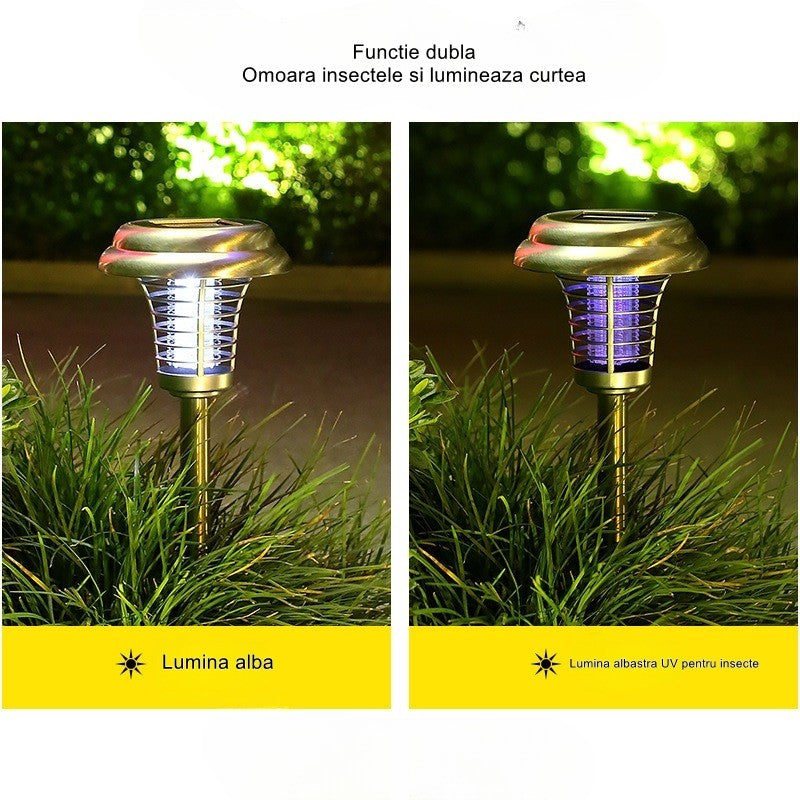 Lampa Solara Tip Torta, Anti-Insecte, Tantari, Uv, Led, 1.2V, Ip65, 1 Led, Material Abs, 48 X 14 Cm, Gri - vivimall.ro