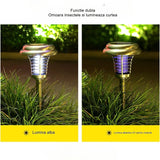 Lampa solara tip torta Vivimall, anti-insecte, tantari, UV, LED, 1.2V, IP65, 1 LED, material ABS, 48 x 14 cm, gri - vivimall.ro