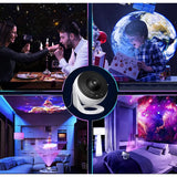 Lampa Tip Proiector Galaxie, Vivimall, pentru Dormitor, Tematica Cer Instelat, Model Glob, HD, Rotire 360 de Grade, 20 de Imagini, Incarcare USB, 10 W, 15x15 cm, Alb Negru - vivimall.ro