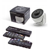 Lampa Tip Proiector Galaxie, Vivimall, pentru Dormitor, Tematica Cer Instelat, Model Glob, HD, Rotire 360 de Grade, 20 de Imagini, Incarcare USB, 10 W, 15x15 cm, Alb Negru - vivimall.ro