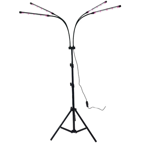 Lampa UV pentru cresterea plantelor, Vivimall, 4 capete, putere 30W, 108 LED-uri Lampa cu lumina Ultra-Violet, Lampa cu Picior Ajustabil pana la 2 m, Lumina UV Alb Rece - vivimall.ro