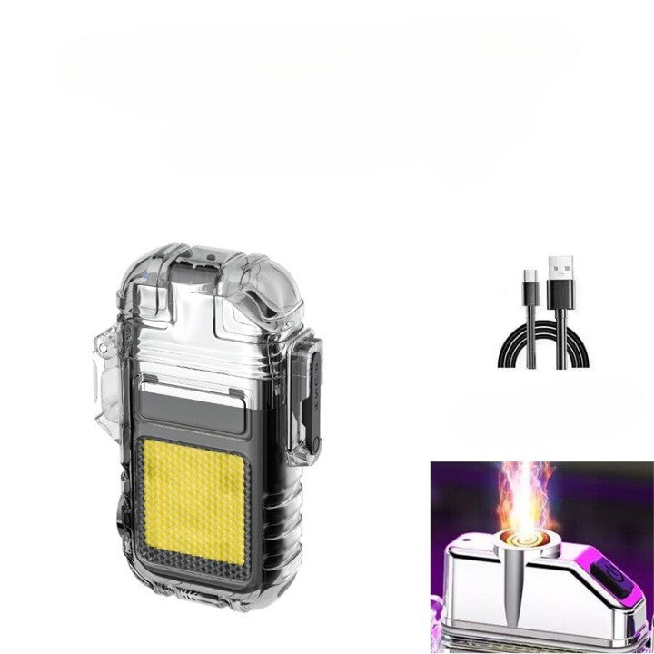Lanterna Tip Breloc Cu Bricheta, Impermeabila, 3 Moduri Iluminare, 300 Mah, Incarcare Usb-C, Cob, Raza De Actiune 50 - 100 M