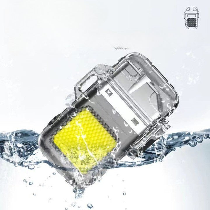 Lanterna Tip Breloc Cu Bricheta, Impermeabila, 3 Moduri Iluminare, 300 Mah, Incarcare Usb-C, Cob, Raza De Actiune 50 - 100 M