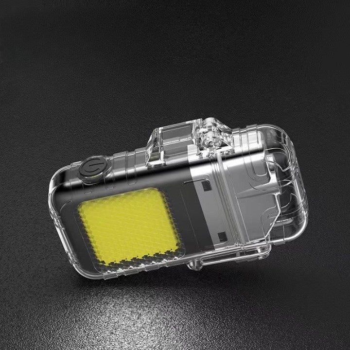 Lanterna Tip Breloc Cu Bricheta, Impermeabila, 3 Moduri Iluminare, 300 Mah, Incarcare Usb-C, Cob, Raza De Actiune 50 - 100 M