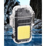 Lanterna Tip Breloc Cu Bricheta, Impermeabila, 3 Moduri Iluminare, 300 Mah, Incarcare Usb-C, Cob, Raza De Actiune 50 - 100 M