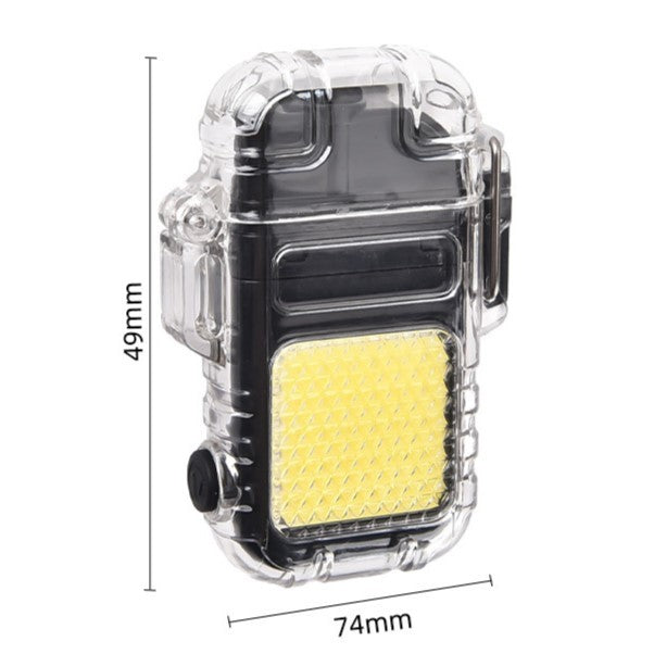 Lanterna Tip Breloc Cu Bricheta, Impermeabila, 3 Moduri Iluminare, 300 Mah, Incarcare Usb-C, Cob, Raza De Actiune 50 - 100 M