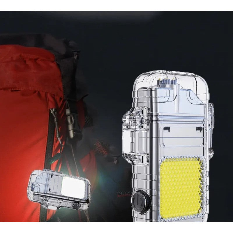 Lanterna Tip Breloc Cu Bricheta, Impermeabila, 3 Moduri Iluminare, 300 Mah, Incarcare Usb-C, Cob, Raza De Actiune 50 - 100 M