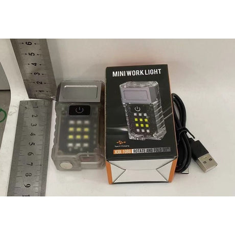 Lanterna UV LED Portabila, Vivimall, Incarcare USB Tip C, Raza 50 m, 5W, 3 Culori de Lumina, 1200 mAh, 8 x 2 x 4.2 cm, Transparent Fluorescent - vivimall.ro