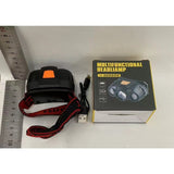 Lanterna LED de Cap, Vivimall, cu Suport Inclus, Incarcare USB Tip C, Raza 100-200m, 5W, 6 Trepte de Lumina, 400 mAh, Gri - vivimall.ro
