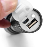 Lanterna Power Bank LED, Vivimall, Incarcare USB, Raza 300m, 5W, Model T9 Telescopic 14.7 -15.7 cm, Functie Zoom si Incarcare Telefon, Negru - vivimall.ro