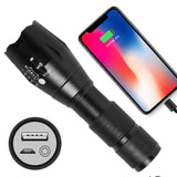 Lanterna Power Bank LED, Vivimall, Incarcare USB, Raza 300m, 5W, Model T9 Telescopic 14.7 -15.7 cm, Functie Zoom si Incarcare Telefon, Negru - vivimall.ro