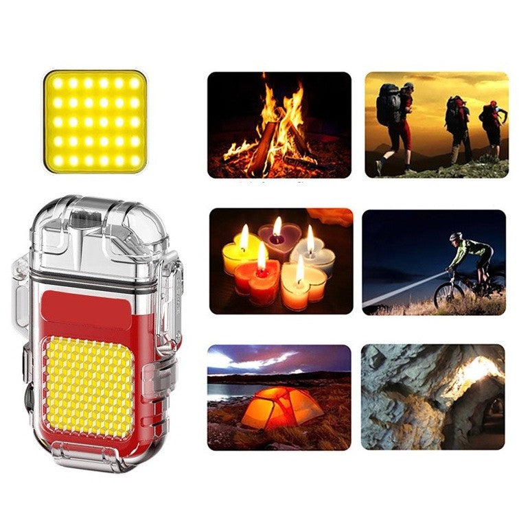 Lanterna Tip Breloc Cu Bricheta, Impermeabila, 3 Moduri Iluminare, 300 Mah, Incarcare Usb-C, Cob, Raza De Actiune 50 - 100 M