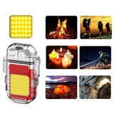 Lanterna Tip Breloc Cu Bricheta, Impermeabila, 3 Moduri Iluminare, 300 Mah, Incarcare Usb-C, Cob, Raza De Actiune 50 - 100 M
