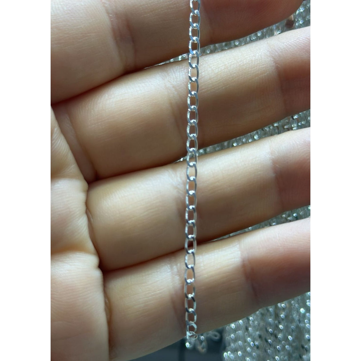 Сребърна верижка 925 с овални звена 55 см, Jolie Silver