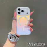 Husa Telefon, Vivimall, Compatibila iPhone 17 Pro Max, Model Cameleon, Magsafe, Schimbare Gradient de Culoare din Unghiuri Diferite, Multicolor - vivimall.ro