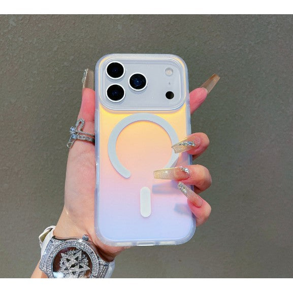 Husa Telefon, Vivimall, Compatibila iPhone 17 Pro, Model Cameleon, Magsafe, Schimbare Gradient de Culoare din Unghiuri Diferite, Multicolor - vivimall.ro