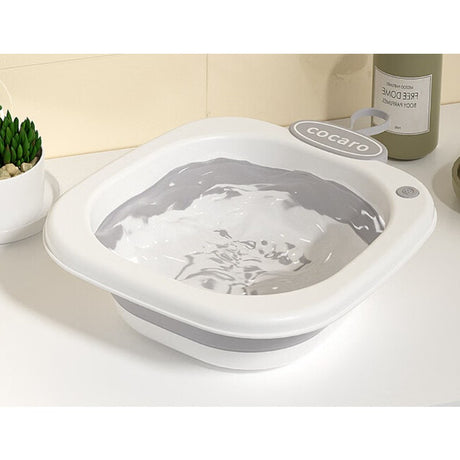 Lavoar Pliabil, Vivimall, pentru Copii 1-8 Ani, 28.5x28.5x10 cm, din PE+PP, 3.5l, Model Picioare, Gri - vivimall.ro