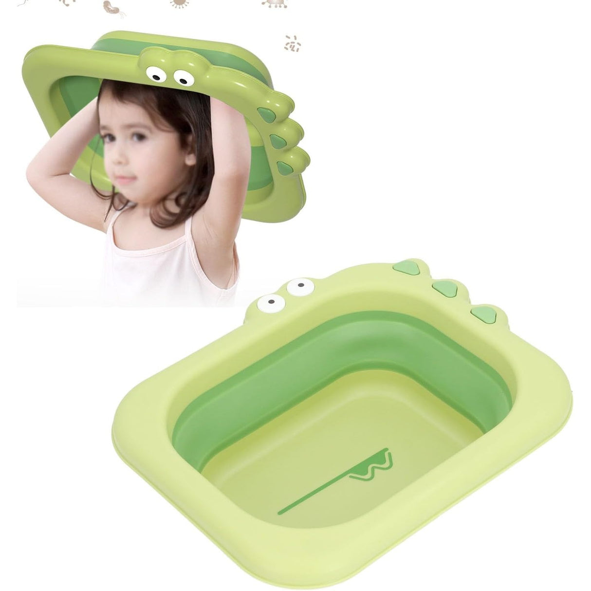 Lavoar Pliabil, Pentru Copii, Din Pp/Tpe, Portabil, Model Crocodil, 30X24.5X9 Cm - vivimall.ro