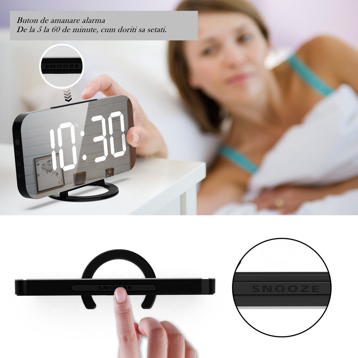 Ceas Digital LED Oglindă | TimeLux - vivimall.ro