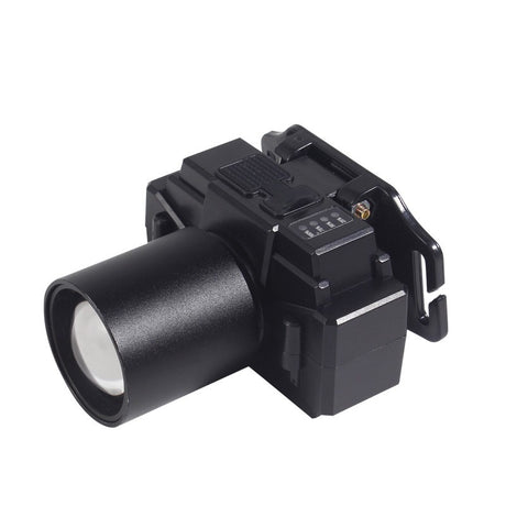 Lanterna LED de Montat pe Cap, Vivimall, cu Raza Lunga de Zoom, Far Telescopic, Reglabil, Rezistent la Apa, pentru Pescuit in Aer Liber, Camping, Lumina Puternica, Lanterna, 7x4.5x6 cm, Negru - vivimall.ro