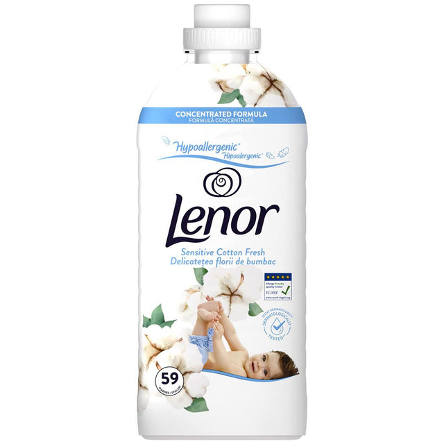 Balsam pentru Rufe, LENOR, Sensitive Cotton Fresh, 1239 ml, 59 Spalari - vivimall.ro