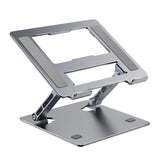 Stand Laptop si Tableta, Flippy, Suport Laptop Ergonomic, Pliabil, Ajustabil pe Inaltime, Portabil, Anti Alunecare, 27.7 x 27.7 x 5 cm, Gri Inchis- - vivimall.ro