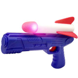 Pistol de Jucarie, Flippy, cu Lansator de Racheta, din Polistiren/Plastic, Lumina LED, +3 Ani, Albastru/Rosu - vivimall.ro