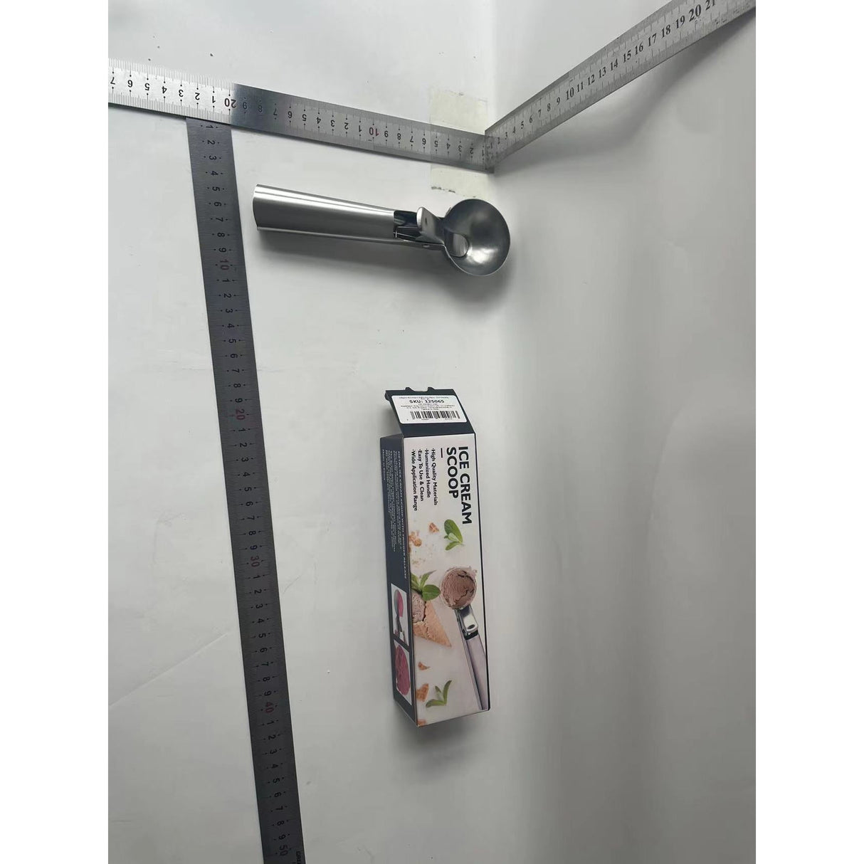 Lingura dozatoare inghetata Vivimall,  Cool Serving, inox, gri - vivimall.ro