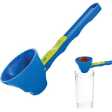 Lingura Gradata, Vivimall, Tip Palnie, din Plastic, Coada Lunga, 8 x 8 x 3 cm, Albastru/Verde - vivimall.ro