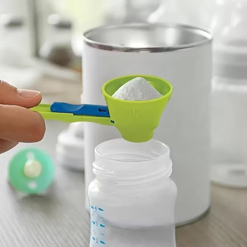 Lingura pentru Proteine, Vivimall, Lingura cu Palnie Culisanta, Lingura Dozator pentru Lapte Praf si Suplimente, 12.5 cm, Verde - vivimall.ro