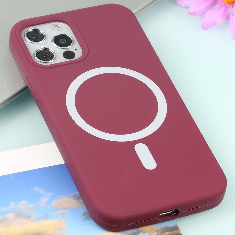 Husa MagSafe liquid large hole magnetic shell pentru Apple iPhone 11, Full Cover, Liquid Silicone, Magnetica, Incarcare Wireless, Flippy, Mov - vivimall.ro