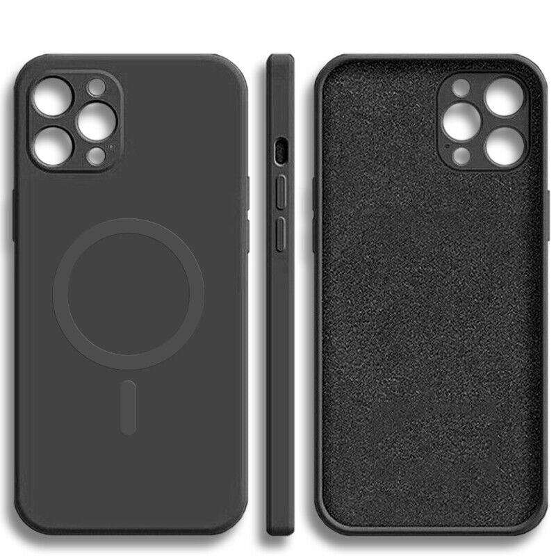 Husa protectie Flippy compatibila cu iPhone 14 Pro Max, Liquid MagSafe, ring-shaped, magnetica, Negru - vivimall.ro