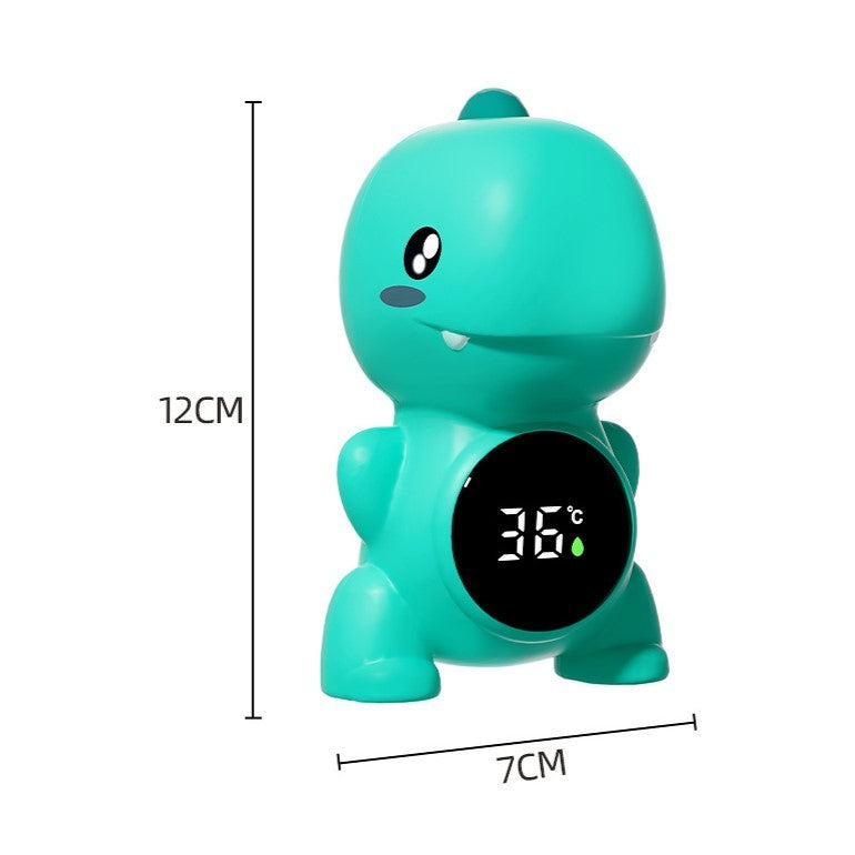 Termometru Electronic LED pentru Baie, Plutitor, Rezistent la apă, IPX7, Multifunctional, 3 Trepte de Temperatura, Model Dinozaur, 12x7cm, Verde - vivimall.ro