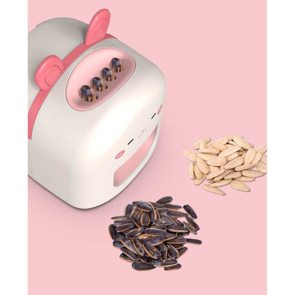 Mașină de Decojit Semințe, Vivimall, Mini Deschizător, Model Iepuras, Incarcare USB, 9.7x10x8.6 cm, Alb - vivimall.ro