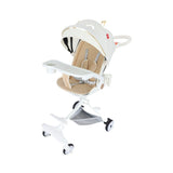 Carucior Sport Flippy 3in1, 6-36 Luni, Reversibil, Pliabil, Tavita pentru Masa, Pozitie de Somn, Centura de Siguranta, Roti 360, Suport Pahar, Copertina pentru Soare, 33x66x85cm, Alb Model Pisica - vivimall.ro