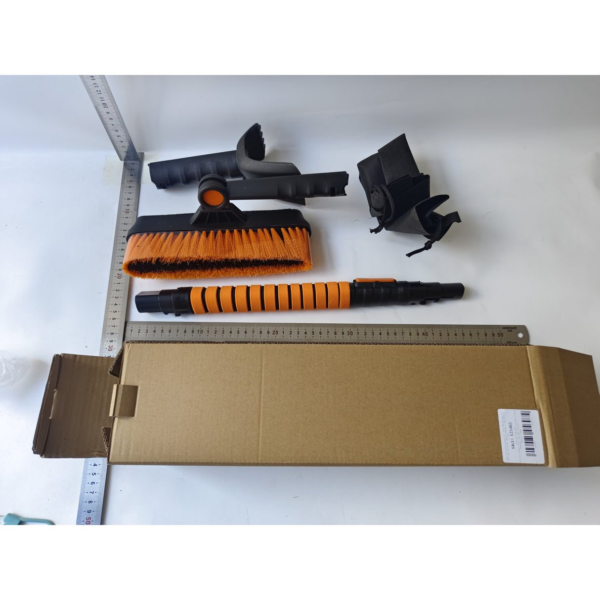 Lopata pentru zapada Vivimall, 3 in 1, Perie si Racleta, Rotativa, Telescopica, Detasabila, Material Aluminiu si ABS, 100 x 25 cm, negru - vivimall.ro