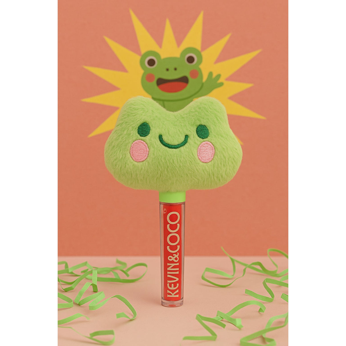 Luciu de Buze, Kevin&Coco, Animat de Plus, Model Broasca, Verde