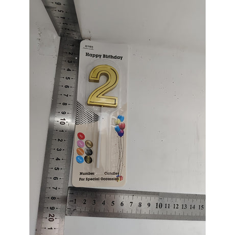 Lumanare pentru Tort Cifra 2, Vivimall, 4.8 cm, Aniversare, Aurie - vivimall.ro